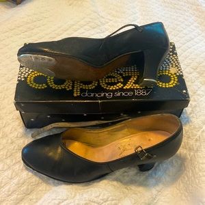Vintage Capezio character tap dance shoes, black 2” inch heel, 9.5, Original box